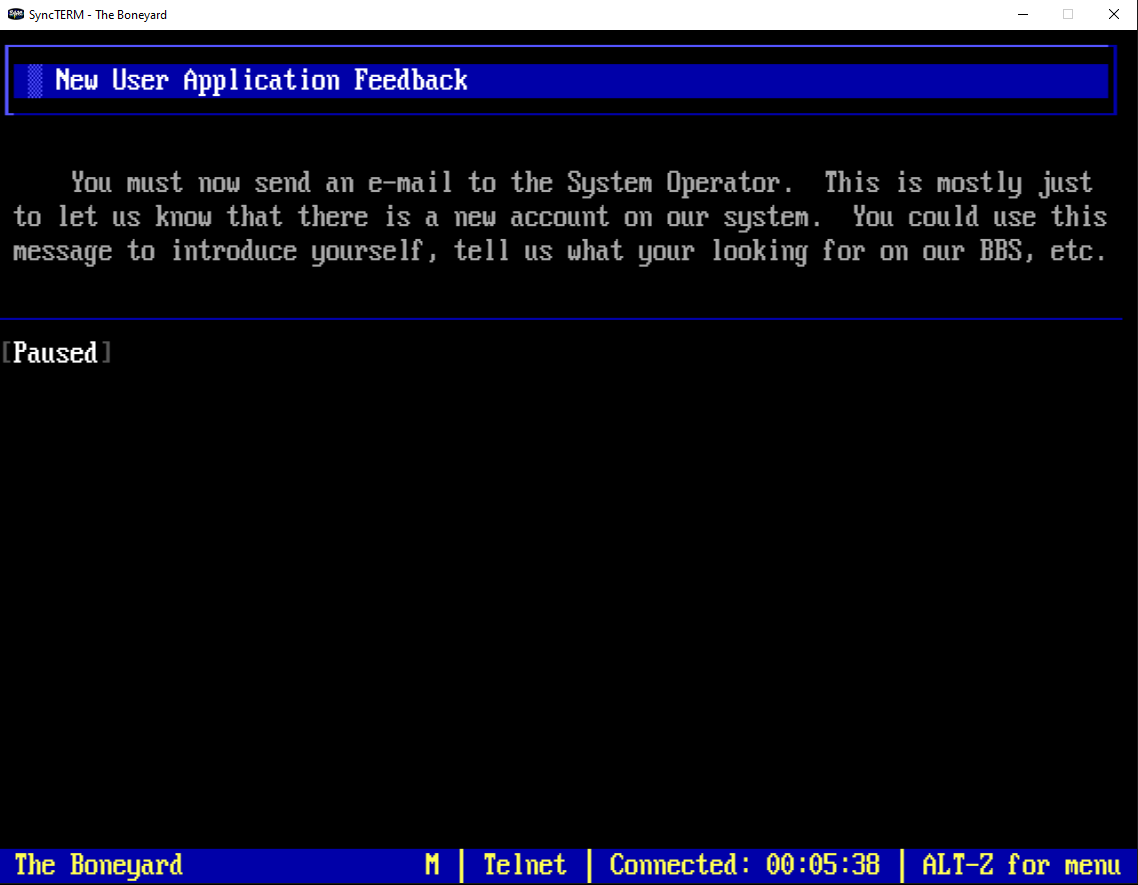 New user application feedback instructions