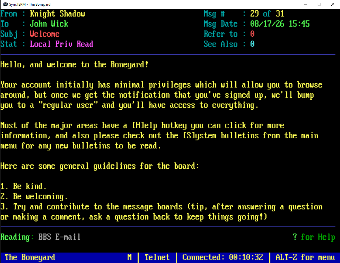 Welcome email from Knight Shadow to a new user